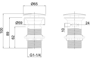Донный клапан для раковины Allen Brau Priority Round 5.31023-00 с переливом, хром - 2