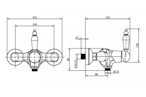 Смеситель для душа Boheme Tradizionale Nero хром (244) - 2