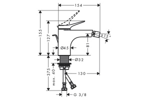 Смеситель для биде Hansgrohe Vivenis хром - 2