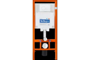 Комплект унитаза с инсталляцией BelBagno Stylus с сиденьем микролифт и кнопкой смыва белый глянцевый - 2