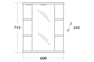 Зеркало-шкаф Onika Глория 60 L с подсветкой, белый (206007) - 3