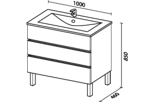 Тумба под раковину Sanvit Кубэ-3 100 белый глянец - 3