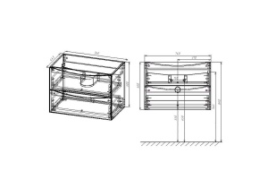 Комплект мебели Vincea Mia 75 серый - 2