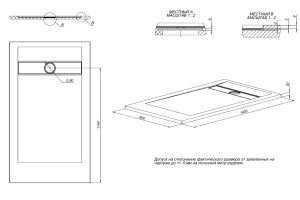 Поддон для душа Allen Brau Infinity 140х80 серый - 2