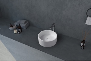 Раковина накладная Abber Stein 40х40 белый матовый - 2