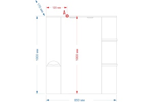 Зеркало Misty Жасмин 85 с подсветкой, черная эмаль L - 3