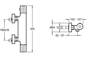 Термостат Jacob Delafon Metro E24394-BL для душа - 2