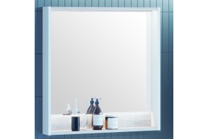 Зеркало-шкаф Aquaton Капри 80 с подсветкой белый-светлое дерево - 2