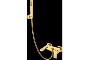 Смеситель для ванны с душем Boheme Qubic золото матовый