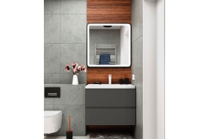 BIANCHI База под раковину подвесная с двумя выкатными ящиками, Серый матовый AM-Bianchi-750-2C-SO-GM