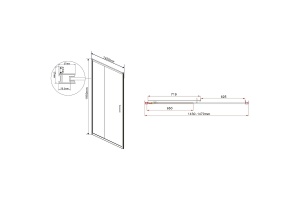 Душевая дверь Vincea Garda 145 хром стекло прозрачное - 2