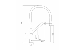 Смеситель для кухни Gappo золото с черным изливом - 2