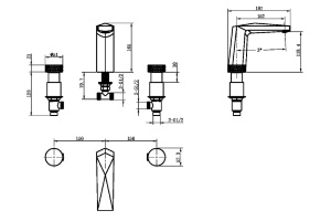 Смеситель для раковины Boheme Venturo черный матовый золото - 2