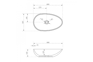 Накладная раковина Abber Kristall 60 желтая - 3