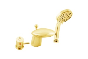 Смеситель на борт ванны термостатический Rav Slezak Dunaj золото