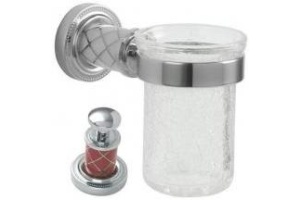 Стакан для зубных щеток настенный Boheme Murano хром с красным