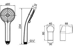 Душевой гарнитур с держателем Milardo (2703F95M16) - 2