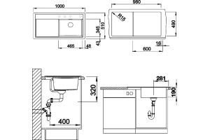 Мойка кухонная Blanco Zenar XL 6S алюметаллик, правая - 3