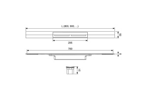 Профиль для душа TECEdrainprofile, 1000 мм, PVD Brushed Black Chrome - 2