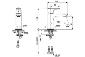 Смеситель для раковины Ideal Standard Connect Air хром - 2