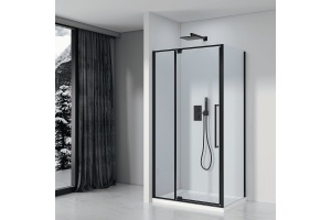 Душевой уголок Black&White Stellar Wind 100х80 черный стекло прозрачное - 2