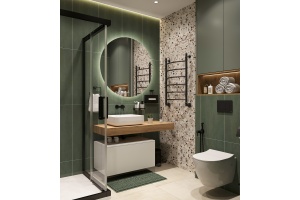 Мебель для ванной STWORKI Ольборг 120 столешница дуб французский, без отверстий, с тумбой 80, с раковиной STWORKI Soul 1 белой - 2