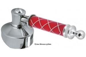 Смеситель для раковины Boheme Vogue хром с красным - 2