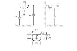 Рукомойник Jacob Delafon Odeon Up E4761 36 см - 2