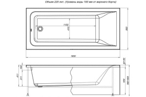 Акриловая ванна Aquanet Bright 180x80 - 3