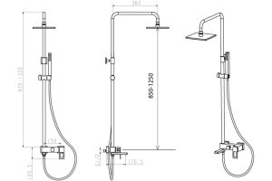 Душевая стойка Boheme Q белый с синим - 2