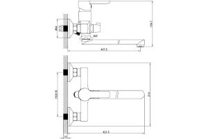 Смеситель для ванны с длинным изливом с керамическим дивертором, Sena, IDDIS, SENSBL2i10WA - 2