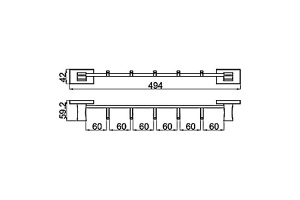 Планка с 5-ю крючками Gappo G0716-56 - 2