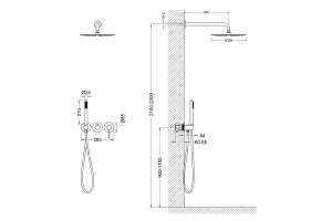 Душевая система встроенная Timo Saona золото матовое - 2