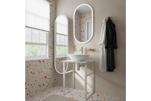 Консоль DIWO Элиста 60 белый мрамор, с раковиной Moduo 55 Leaf - 3