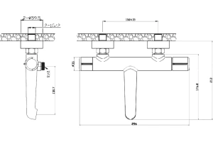 Смеситель для ванны с душем BelBagno Uno золото (UNO-VASM-ORO) - 3