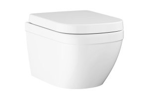 Унитаз подвесной безободковый, цвет: белый