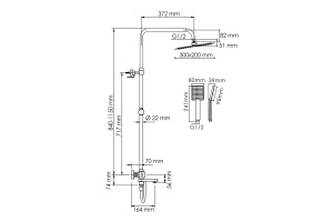 Душевая система WasserKraft 30 с термостатом хром - 3
