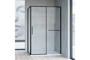 Душевой уголок Vincea Slim Soft 120х90 черный стекло прозрачное