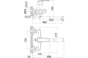 Смеситель Iddis Ray RAYSBL2i10WA универсальный - 3
