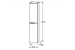 EB1892RRU-G98 Nona Колонна 147х34 см, шарниры справа, глянцевый темно-синий - 2