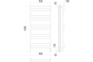 Электрический полотенцесушитель Terminus Прато П15 500х1300 Хром - 3