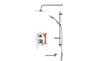 Swedbe Platta Душевой комплект со встроен.смесит. (с монтаж.боксом), верх.душем и пов.изливом 5541