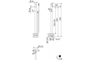 Смеситель напольный для ванны Cezares Leaf хром (LEAF-VDP-L-01) - 2