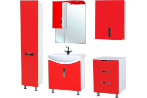 Мебель для ванной Bellezza Лагуна 65 прямая красная - 2