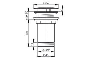 Донный клапан для сифона AlcaPlast  (A396) - 2