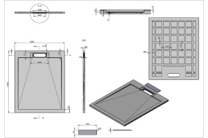 Душевой поддон из искусственного камня Vincea 100х80 серый - 2