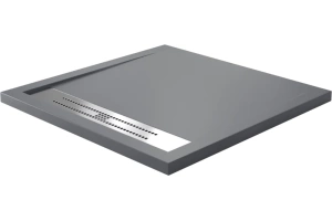 Поддон для душа Wasserkraft Wiese 90x90 серый матовый