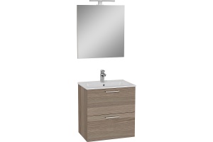 Комплект мебели для ванной Vitra Mia 60 с ящиками светлое дерево