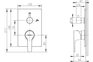 Смеситель Bravat Prolate P69219CP-2-ENG для душа - 2