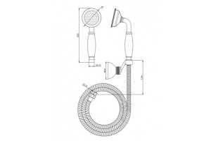 Душевая лейка Cezares Lira бронза, ручка душа белая (LIRA-M-DEF2-02-Bi) - 2